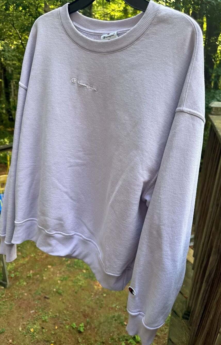 Champion Embroidered Logo Sweatshirt - Lavender - Size XL